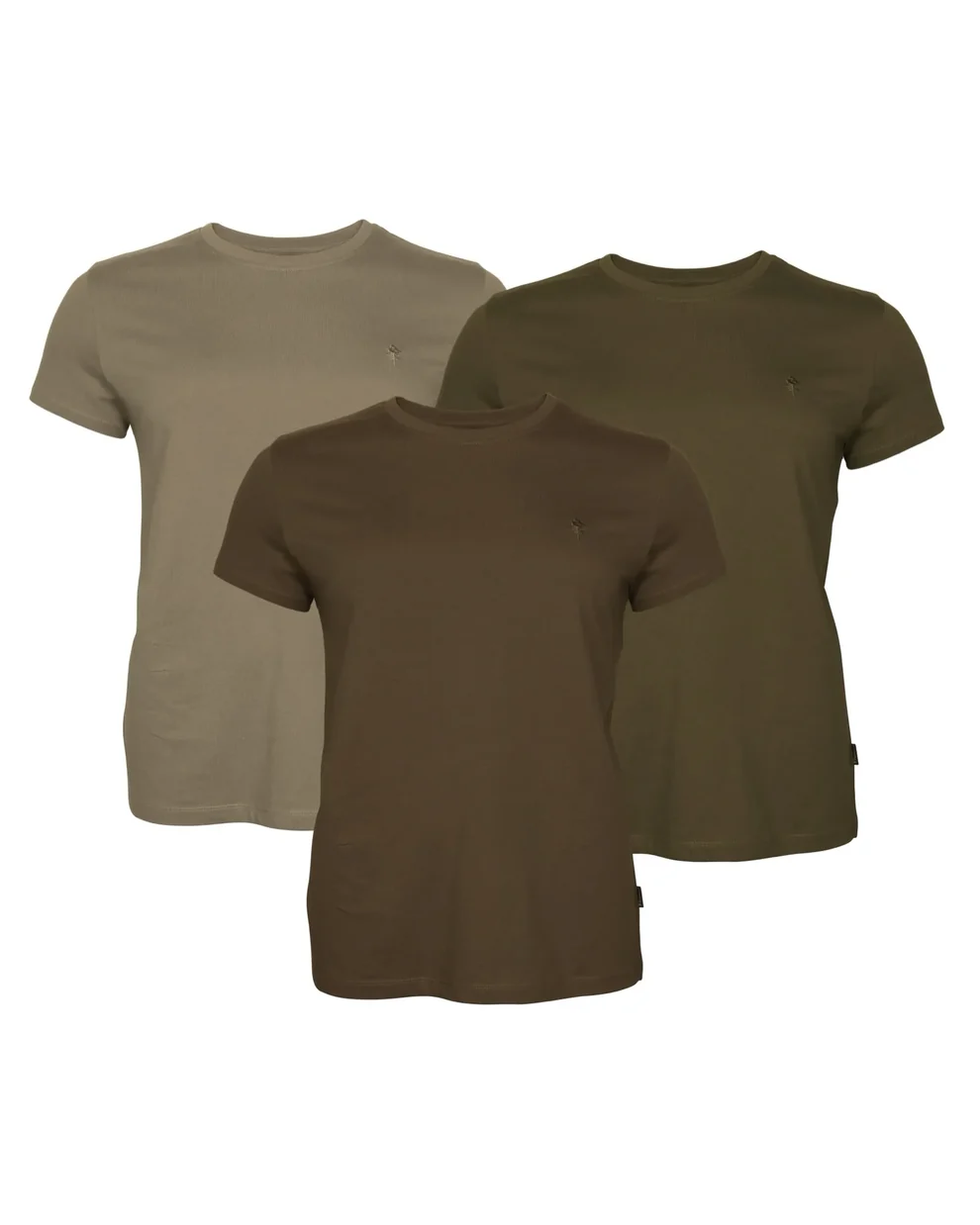 Pinewood DamenT-Shirt 3Stück green/brown/khaki